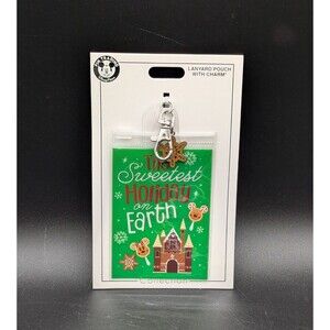 Disney Parks Lanyard Pouch with Charm - Sweetest Holiday on Earth - NWT